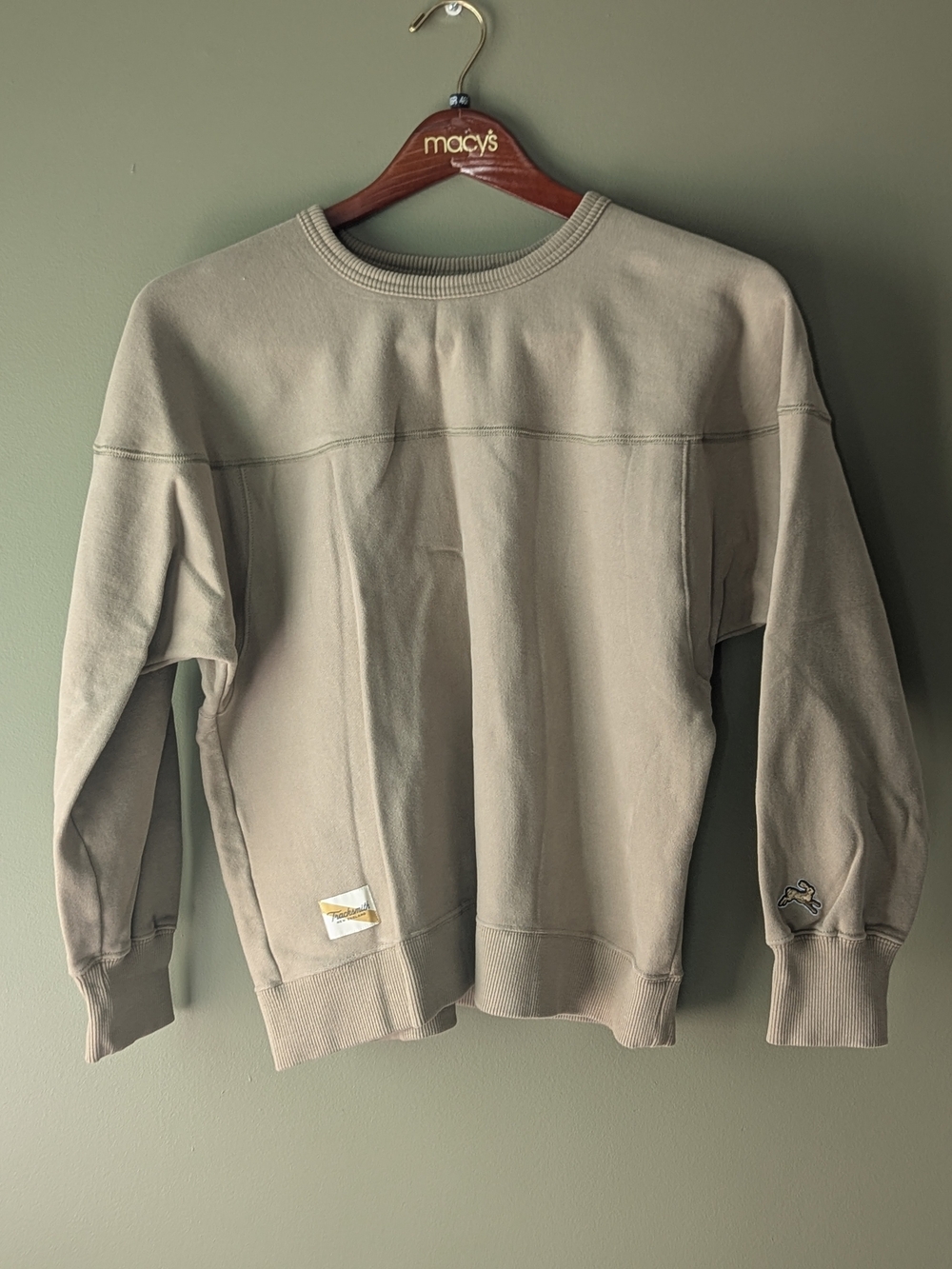 Tracksmith Women's Crewneck Sweatshirt in Light Beige